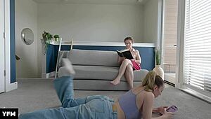 Kissing lessons turn steamy with taboo cougar face sitting action