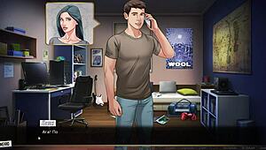 Big nipples and big ass in a hot anime game with cock and fingering action