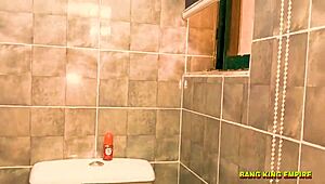 My new maid sucks big cock in bathroom and I cum twice!