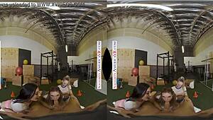 Naughty America sprosti Aiden Ashley, Jazmin Luv in Lily Larimar na trenerja.