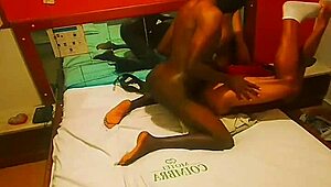 My black African friend explores my gay cock house in detail