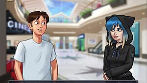 Teen with Small Tits in Cartoon Summertime Saga