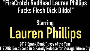 firecrotch redhead lauren phillips fucks flesh dick dildo