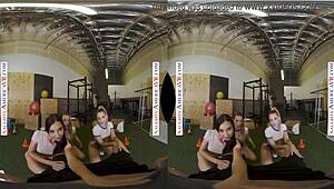 Naughty America unleashes Aiden Ashley, Jazmin Luv, and Lily Larimar on trainer.