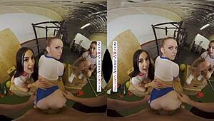 Naughty America unleashes Aiden Ashley, Jazmin Luv, and Lily Larimar on trainer.