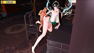 Hey, check this wild Hentai 3D with giant goddess and lucky guy!
