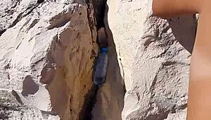 Quick Sex with Hot Teen 18+ on Public Beach in Thrilling POV Adventure