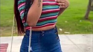 Latina girl dumped, turns into wild whore for revenge on the street