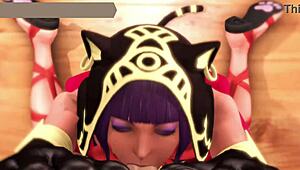 Horny fighters strip down naked and start wild fucking in 3D