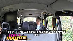 Damn, Female Fake Taxi Guy Scores Big with Hot Brunette!