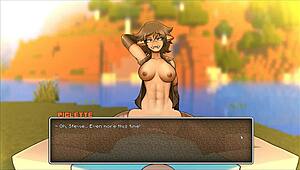 Hornycraft parody hentai game with big cock piglin happy ending