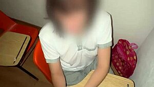 Mexican schoolgirl rides hard in classroom, sucking in HD