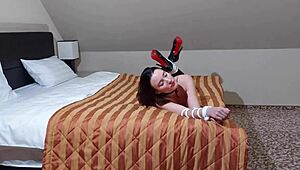 The Girl Was Tied Up In The Hotel With White Ropes First-Person Pov Video