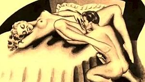 Vintage erotic drawings collection