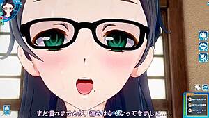 Koikatsu Sunshine: Glasses Plain Girl In Face-To-Face Sitting Position With Intense Action