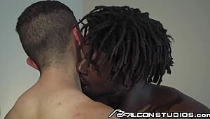 Black dad catches his boyfriend masturbating in bed