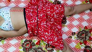uhh, anal sex with boyfriend in red dress, village girl so hot n sexy!