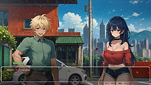 Girlfriend exposes ass in hentai game