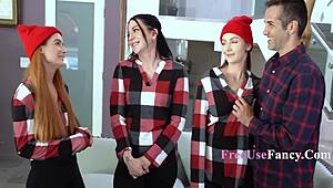 Holiday Season Family Freeuse with Serena Hill and Violet Spice in Taboo Action