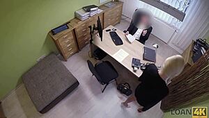 yo, check this czech teen getting fingered for cash in office!