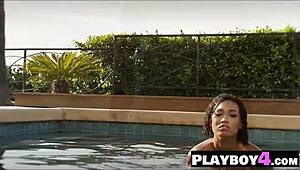 ebony babe model does passion striptease after hot posing