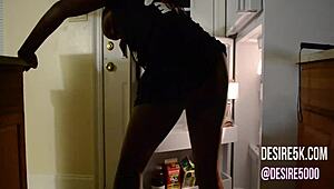 Hey, group jerks off to teen amateurs in a game, fucking doggystyle in fridge 😏