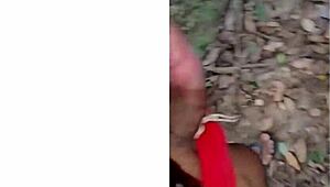 New girl gets rough outdoor creampie in the woods.