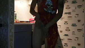 Jasper cooks in the kitchen