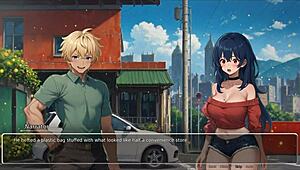 Girlfriend exposes ass in hentai game