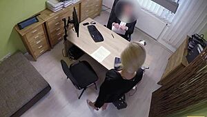 yo, check this czech teen getting fingered for cash in office!