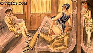 Vintage erotic drawings collection