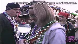 The party girl flashing nude outdoor day night.