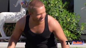 these American couples get wild, hosing each other down before a steamy party foreplay.