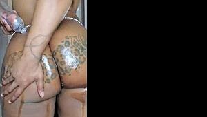 In this femdom scene, the ebony goddess makes him worship her big ass