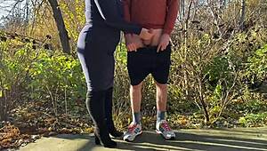 What My Stepson-in-Law Forces Me into with Kinky Nylon Handjob Outdoors