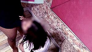 hard and fast fucking the asian girl, cumming in her mouth