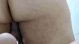 Is this Dutch fag stretching his boy pussy while riding?