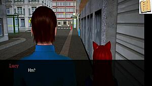 In my new family, the redhead teen explores in a 3D anime hentai