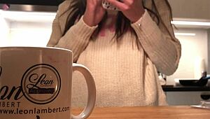 young amateur wife caught on voyeur cam while doing dishes