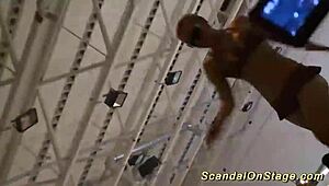 Extreme Babe Squirts Wildly on Public Stage