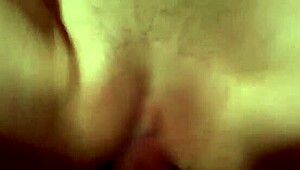 Perverted housewife gets cumshot sex with shaved pussy