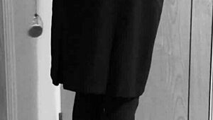 Crossdresser Bound In Uniform Self Bondage.