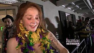 Girls strip naked on Bourbon Street and flash in hotel room. Wild public antics unfold