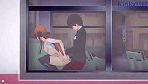 Futaba Sakura, Ann Takamaki, Ren Amamiya Intense Hentai Sex