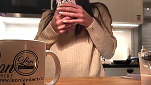 young amateur wife caught on voyeur cam while doing dishes