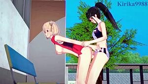 Chisato Nishikigi And Takina Inoue In Futanari Sex