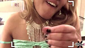 Cock sucking cougar Maxine X performs sloppy blowjob before joining threesome with big tits brunette and ebony.