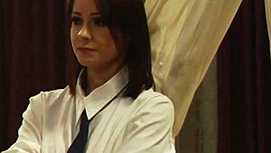 Submissive lesbian slave getting touched by madame 😘