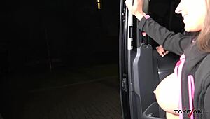 Mea Melone tests a random dude from the street in a car for rough anal creampie