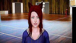 In my new family, the redhead teen explores in a 3D anime hentai